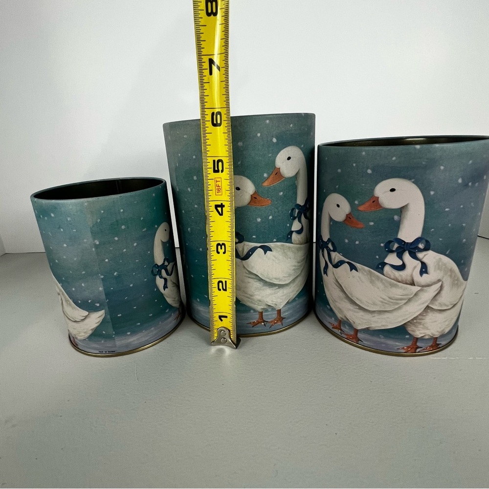 Vintage Metal Winter Geese Canister Set - Picture 5 of 8